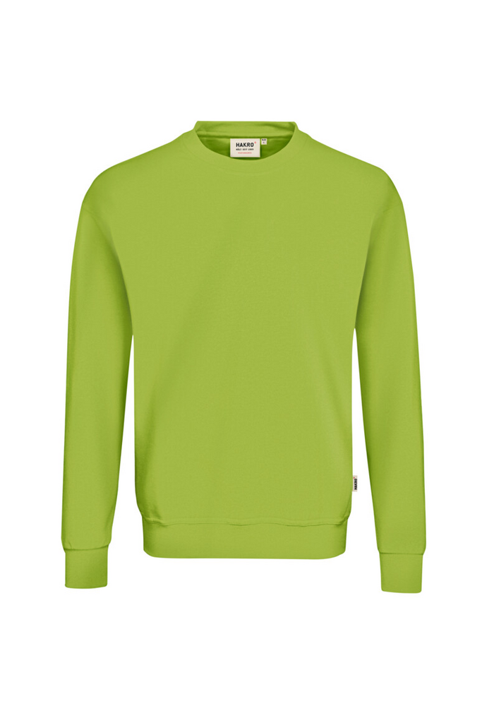 Sweatshirt, Crew neck, Long sleeves, Lime green, Plain color