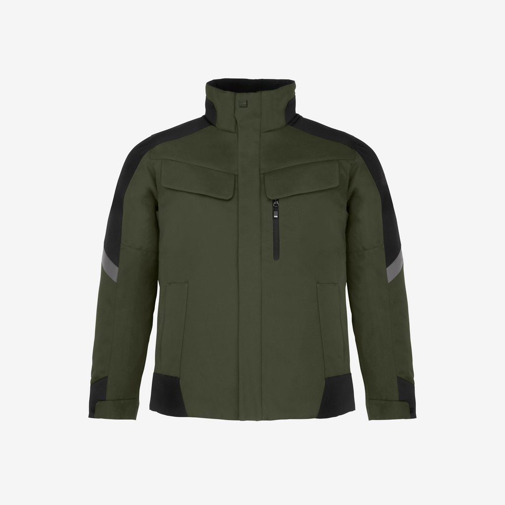 jacke, militärgrün, Reißverschluss, Vorne Taschen, schwarz Akzente