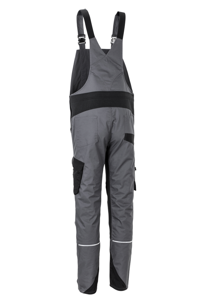 Overall-bib, Workwear, Overalls, Grey, Reflective-strips