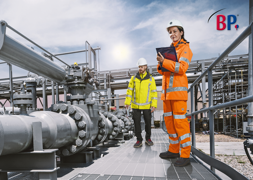 industrie, arbeitsschutz, pumpenanlage, high-visibility, montage