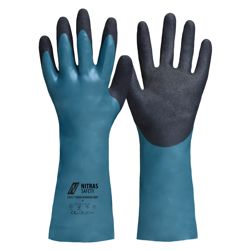 Handschuhe, Schutzhandschuhe, Chemikalienbeständig, blaue Handschuhe, Nitril-Sicherheit