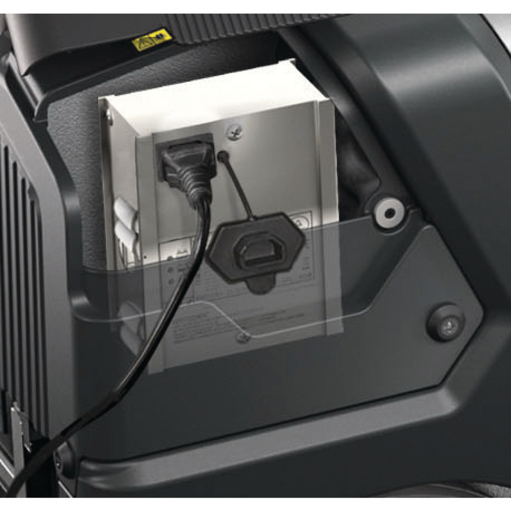 LED-Taschenlampe, Stromanschluss, Einstellbare Helligkeit, Metallgehäuse, Kabelanschluss