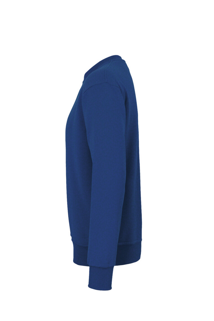 sweatshirt, crewneck, longsleeve, ribbed cuffs, solid color blue