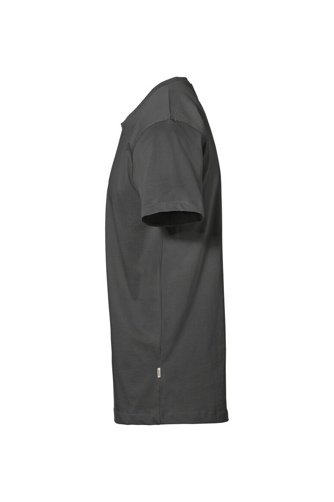 t-shirt, kurzarm, grau, baumwolle, einfarbig