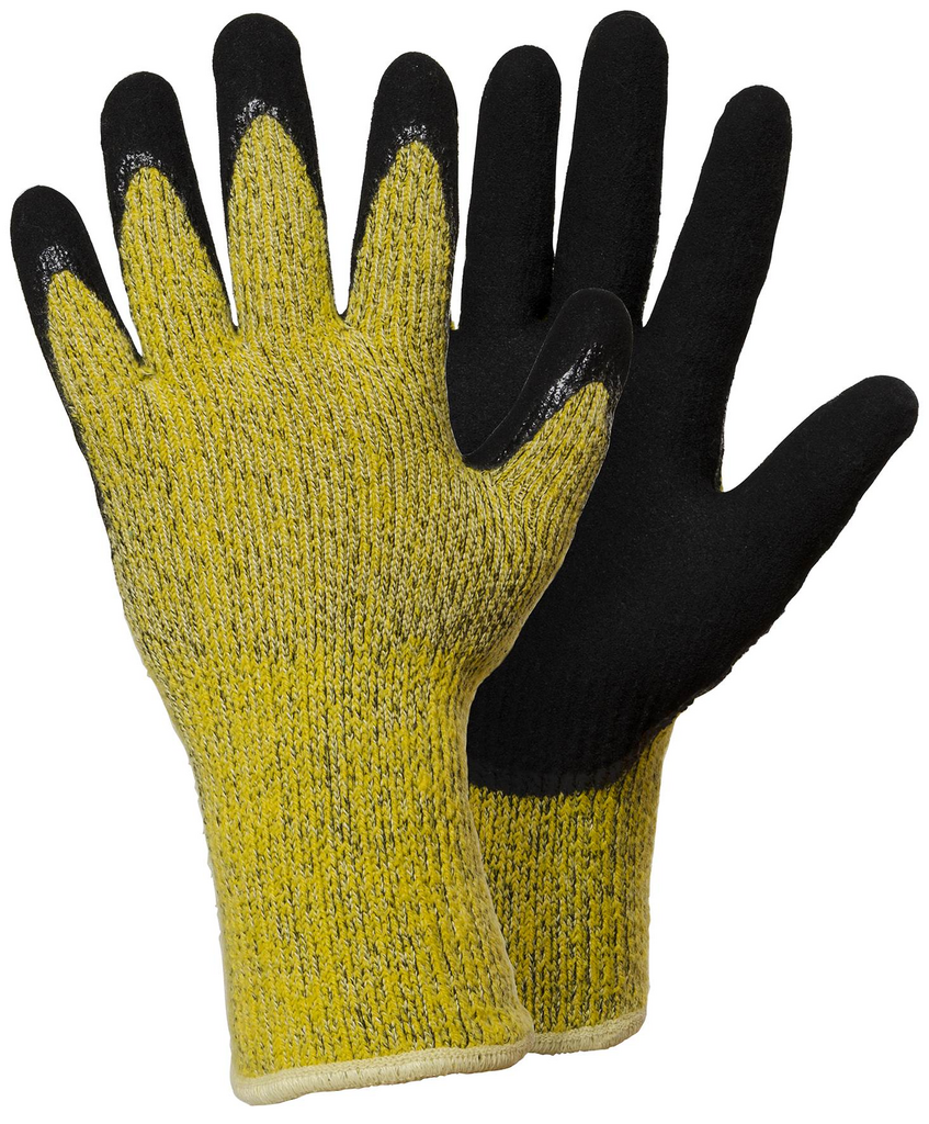 Koch-Handschuhe, Rauhhandschuhe, Gelb, Gummi beschichtet, Arbeitsschutz