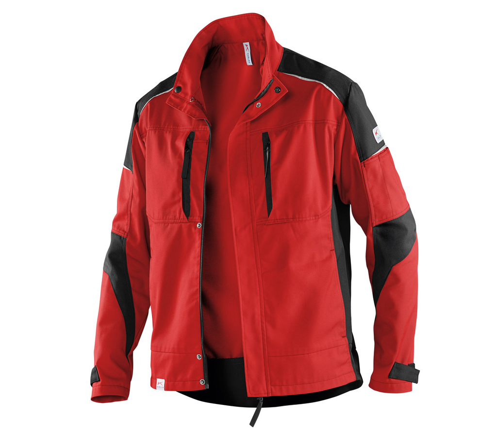 jacke, softshell, rot, reissverschluss, taschen