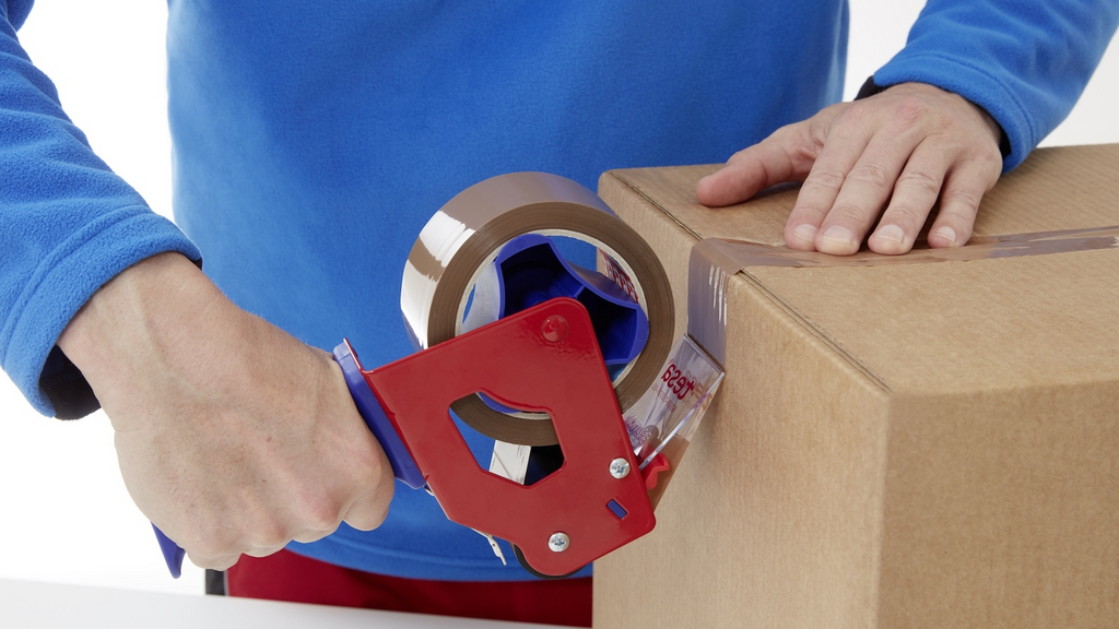 Kiste, Karton, Lieferung des Pakets, Band