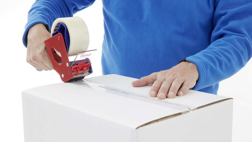 Kiste, Person, Karton, Klebeband, Lieferung des Pakets