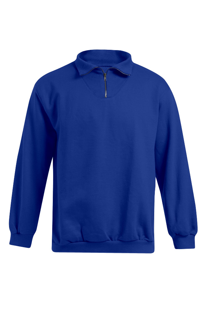 Pullover, Reißverschluss-Kragen, Blau, Langarm, Sweatshirt