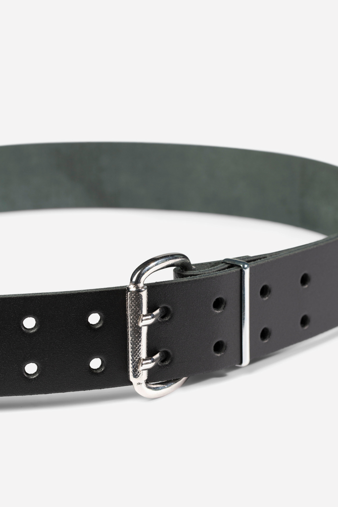 Gurt, Lederriemen, Gürtelschnalle, Schwarz, Perforationen