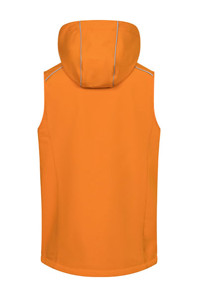 weste, ohneärmel, orange, kapuze, jacke