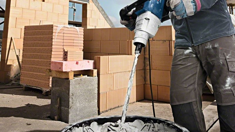 konstruktion, mauerwerk, ziegelarbeit, beton, bohrer