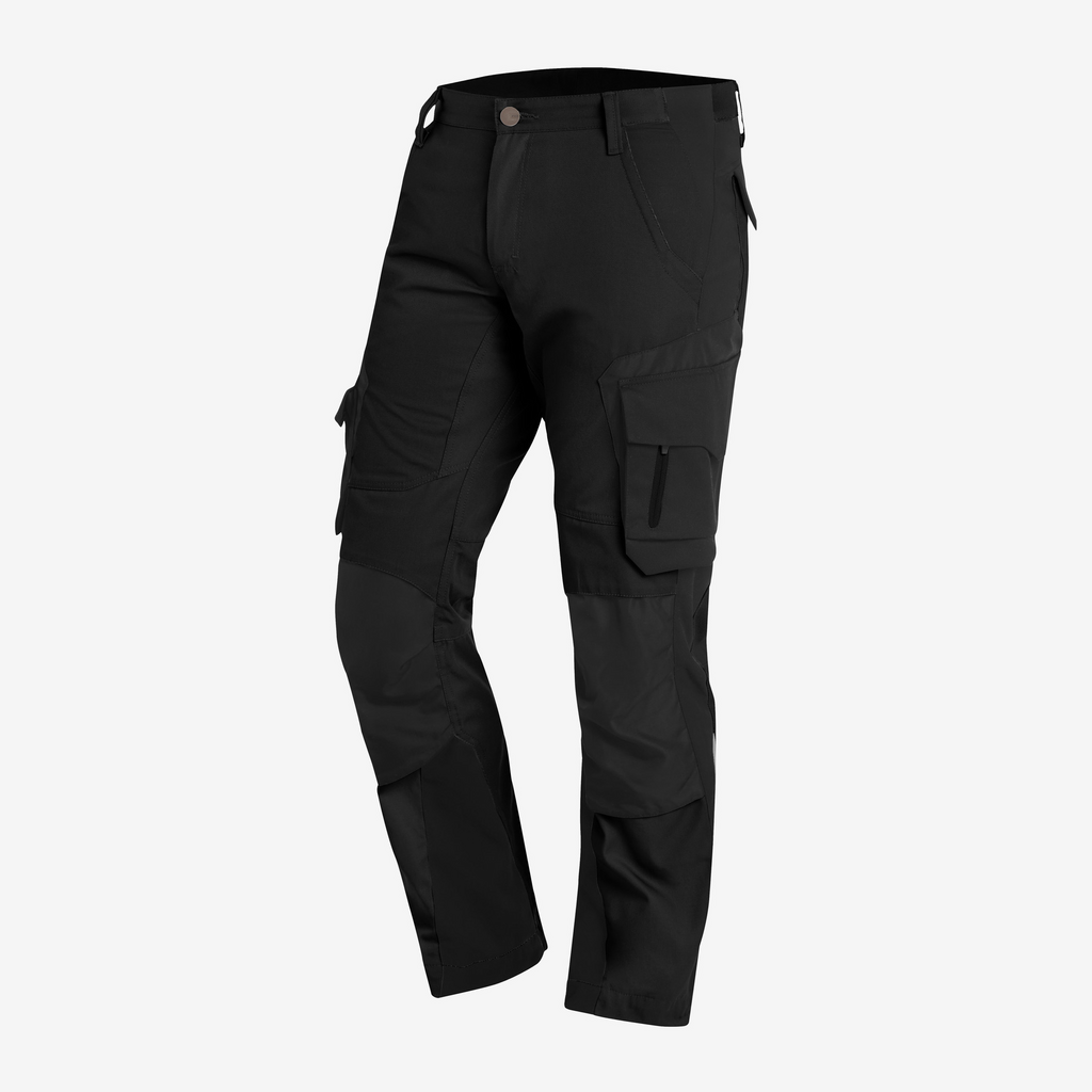 Hose, Cargo-Hose, Outdoor, Schwarz, Knopfleisten