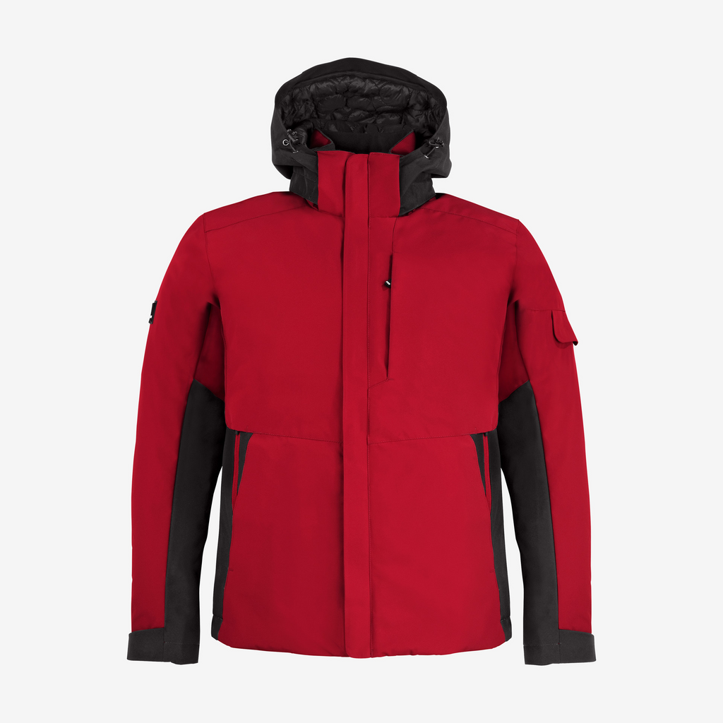Winterjacke, Daunenjacke, Lederfrei, Rot, Kapuze