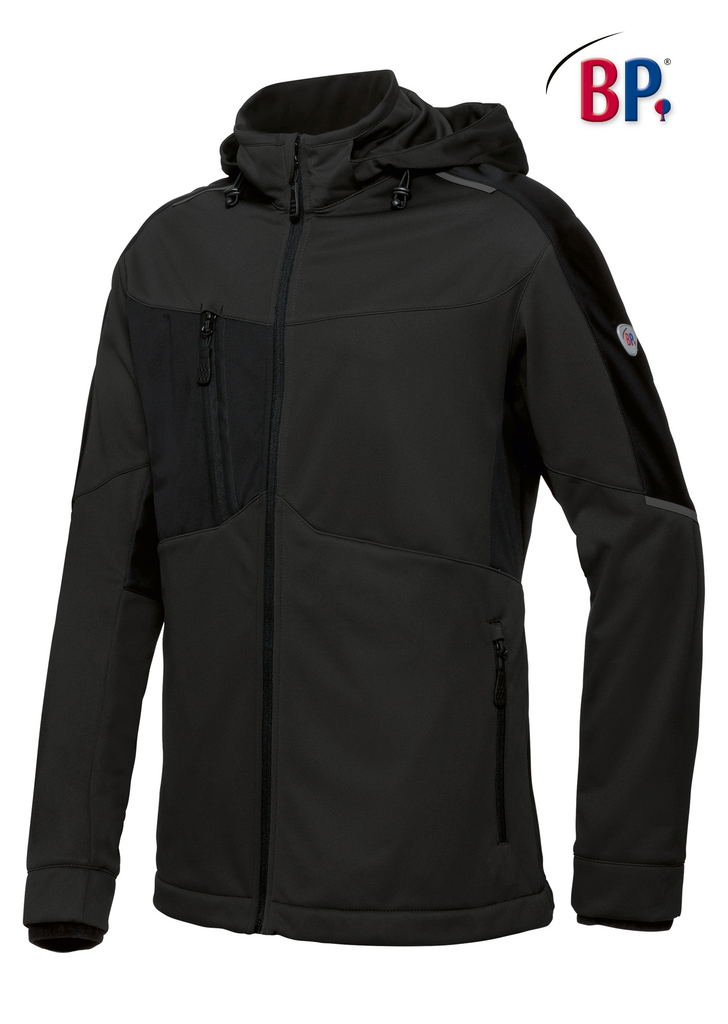 Winterjacke, Softshell, Herrenjacke, Reißverschluss, Hoodie