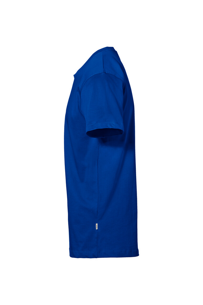 t-shirt, kurzarm, royales blau, baumwolle, unifarbig