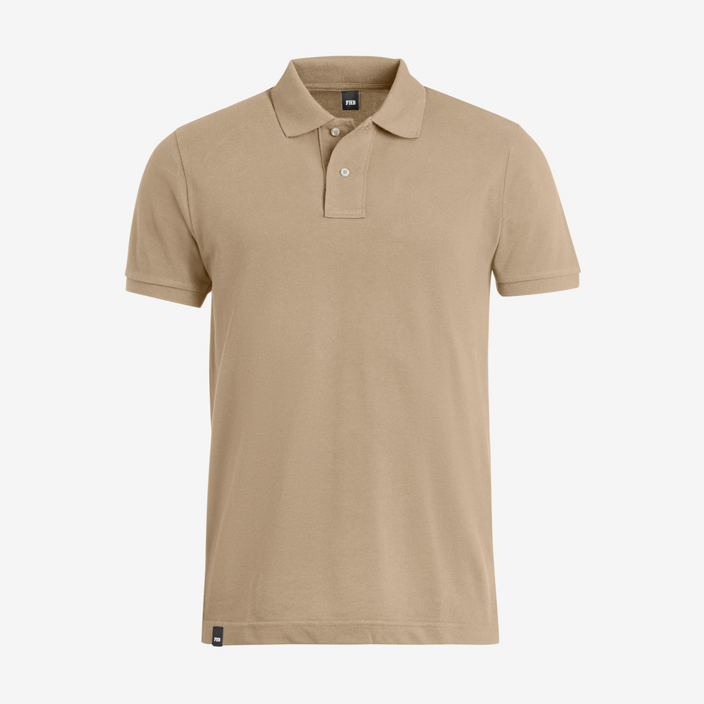 polohemd, kurzarm, beige, Kragen, Knöpfe