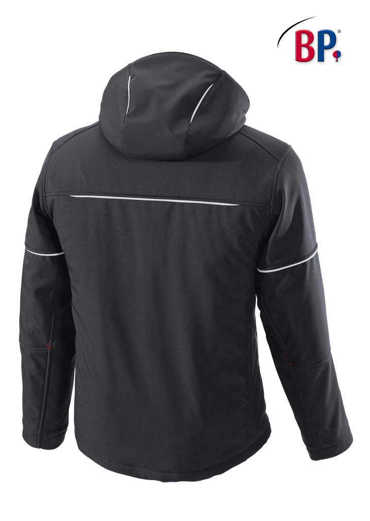 Hoodie, Winterjacke, Softshell, Dunkelgrau, Reflektierendes Band