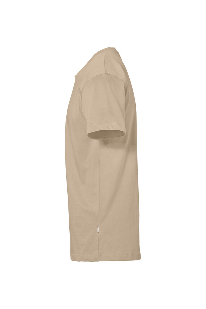 T-Shirt, Kurzarm, Beige, Einfarbig, Baumwolle