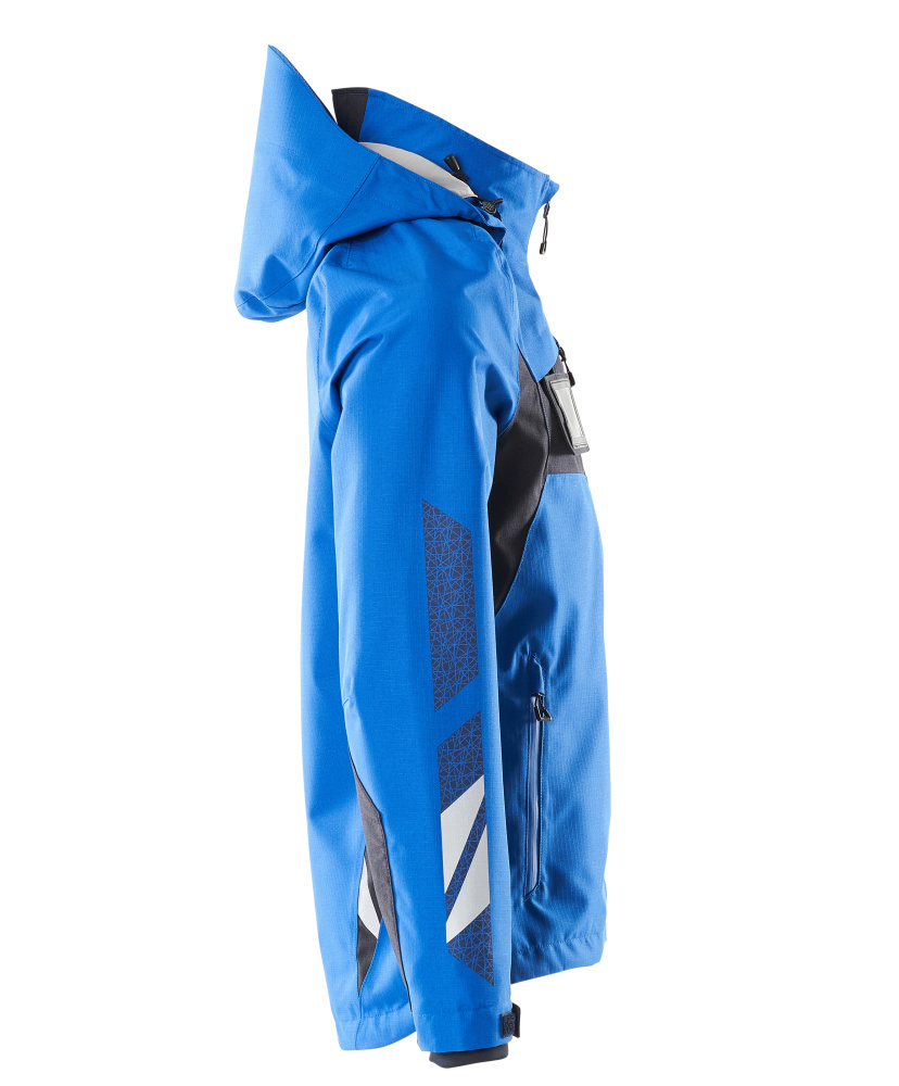 jacke, mitkapuze, blau, softshell, reißverschluss