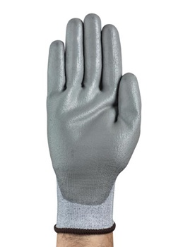 Arbeitshandschuh, grauer Handschuh, synthetisches Leder, vollfinger, beschichtete Handfläche, Schutzhandschuh, Grau, Arbeitshandschuh, Kunstleder?, Einzeln?,  gloves, work glove, gray, synthetic leather, fingered 