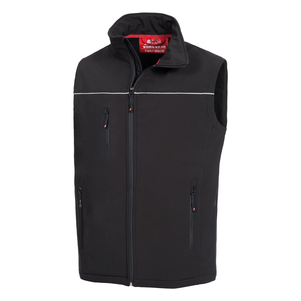 Weste, Softshell, Reißverschluss, Fronttasche, Ziernaht