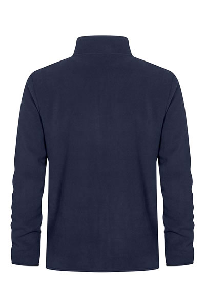 Langarmshirt, Kapuzenloses, Navy, Uni-Farbe, Kragen