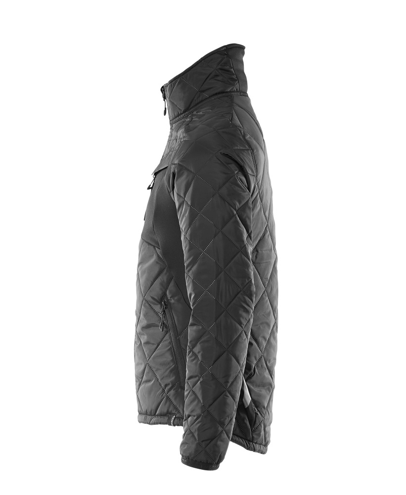 Quilted jacket, Padded jacket, Stand-up collar, Zip pockets, Dark gray