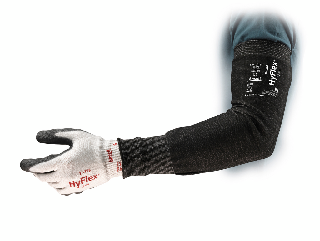 Armlinge, Schutzhandschuh, Garnitur, HyFlex, Arbeitsgloves, Armschiene, Schutzhandschuh, HyFlex, Knickschutz, Arbeitshandschuh