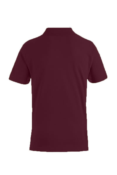 polohemd, kurzarm, burgundy, strickpolo, uniformer rücken
