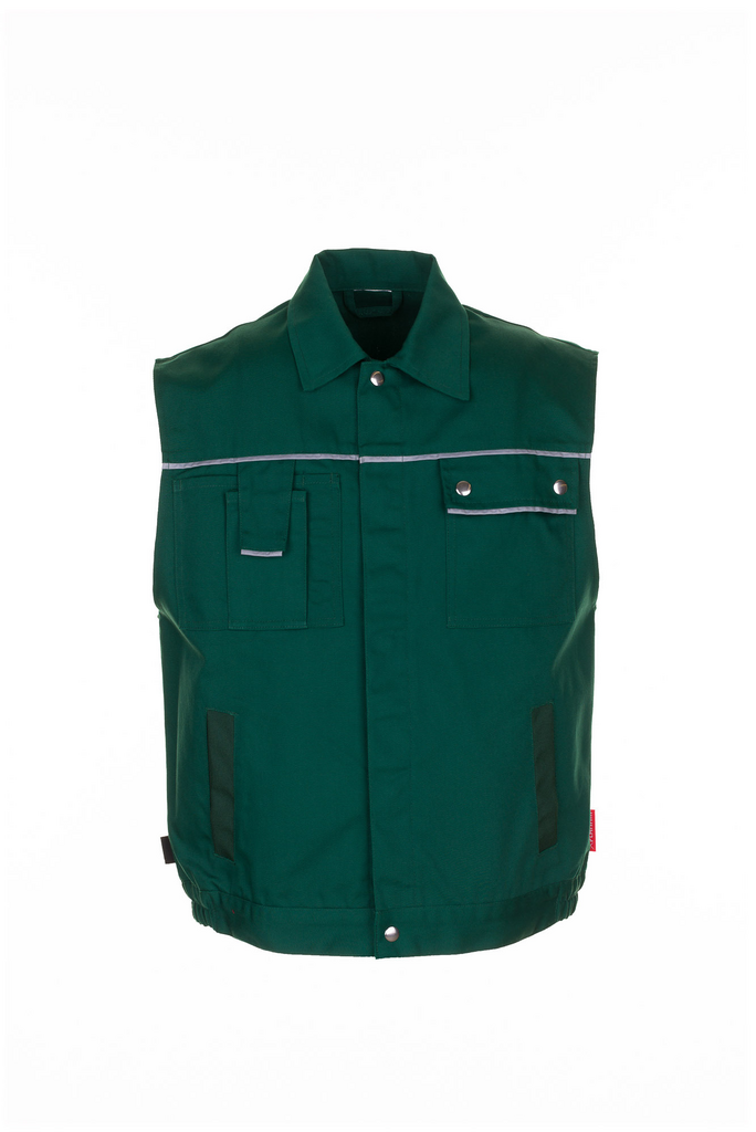 Weste, Grün, Reflektorstreifen, Knöpfe, Reißverschluss