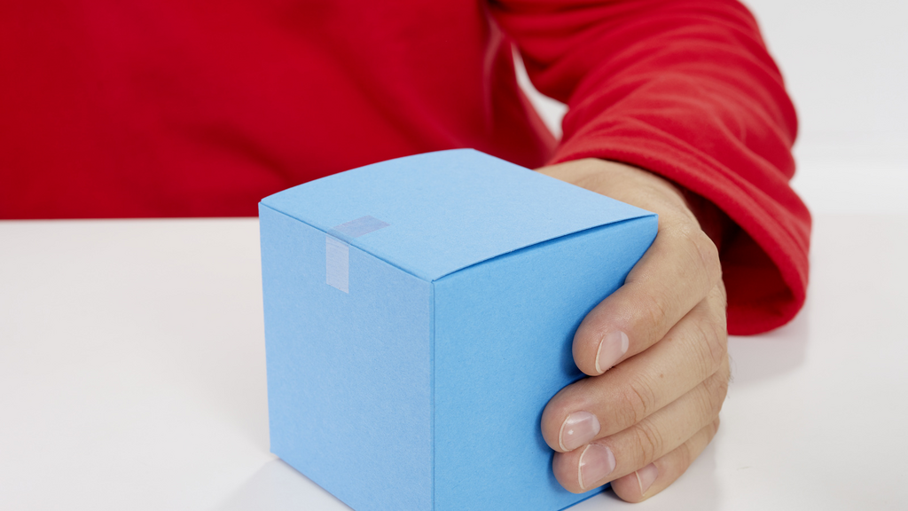 Kiste, Person, Karton