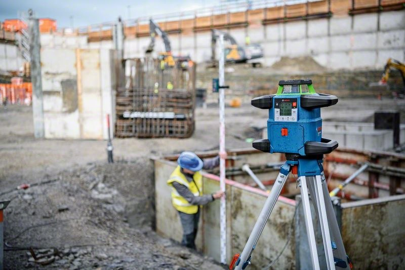 Bauarbeiter, Vermessung, Level, Stativ, Bauplatz