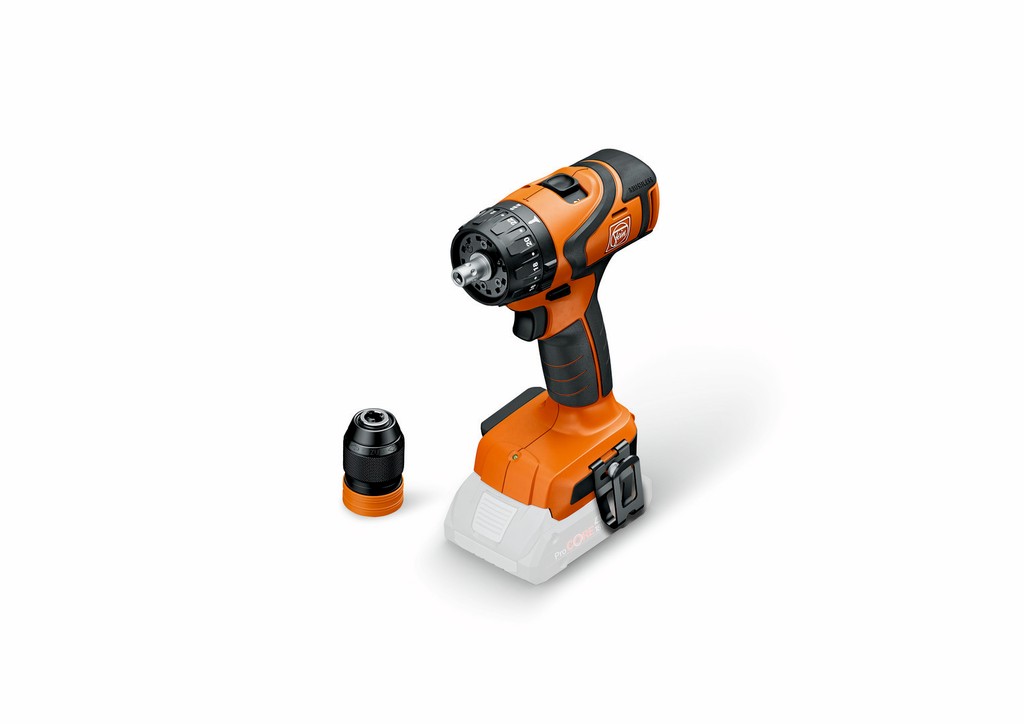 Schrauber, Akkuschrauber, Akku-Bohrmaschine, Orange, Koffer/Standfuß