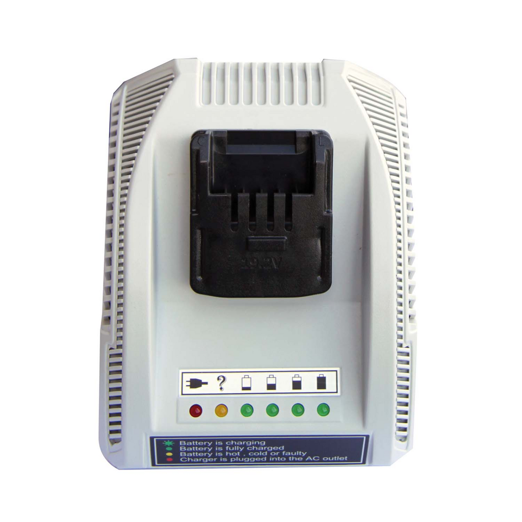 Ladegerät, Batteriehalter, Ladezustand, AC-Stecker, Anzeigeleuchten