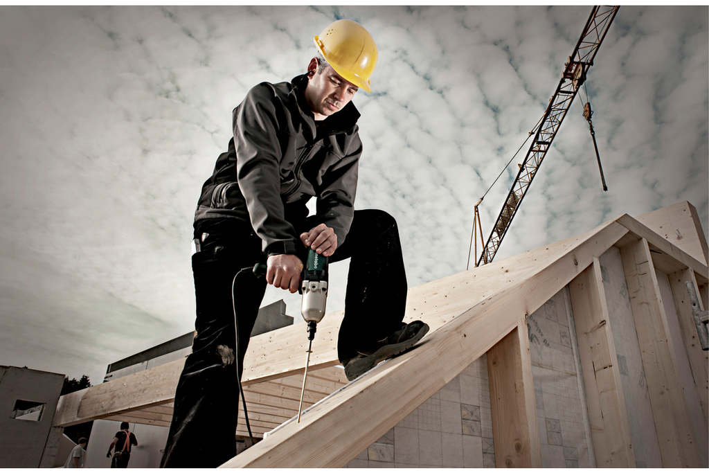 Konstruktion, Schutzhut, Bohrmaschine, Holzrahmen, Gerüststufe