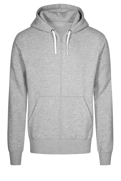 Hoodie, Reißverschluss, Kapuzenpullover, Kängurutasche, Grau