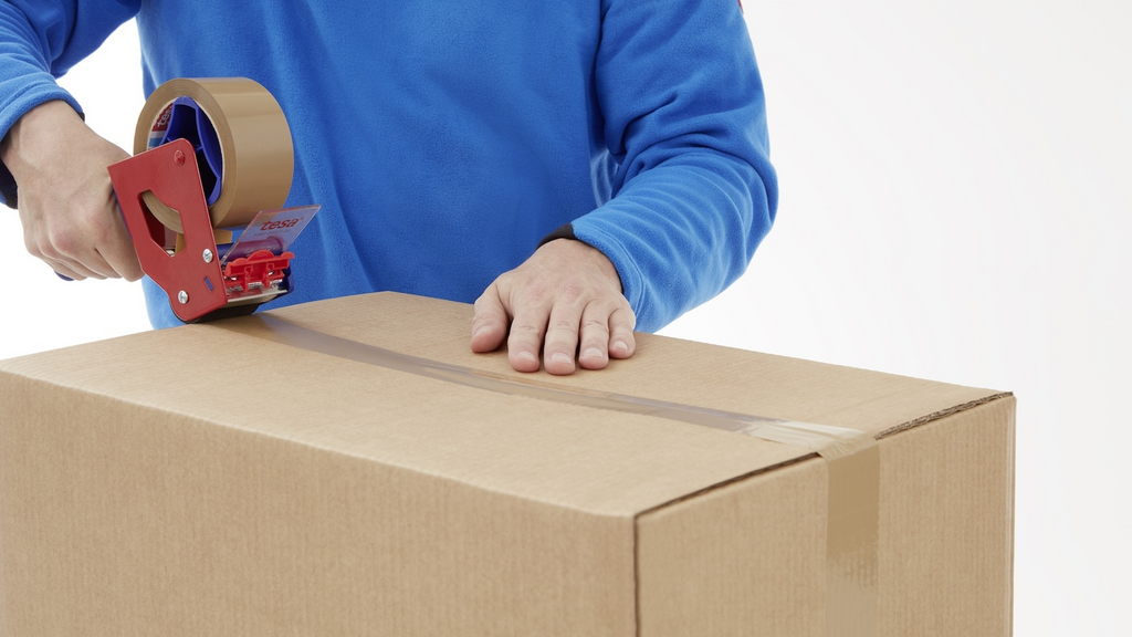 Kiste, Karton, Lieferung des Pakets, Band