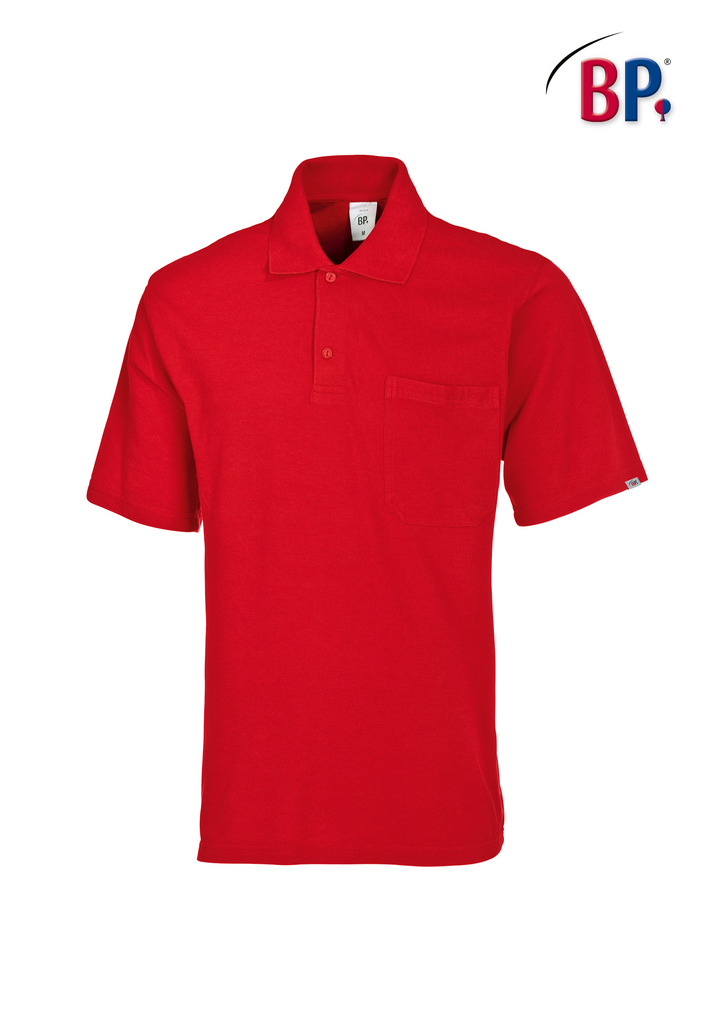 Polo-Shirt, Kurzarm, Rotes Shirt, Brusttasche, Polo mit Knopfleiste