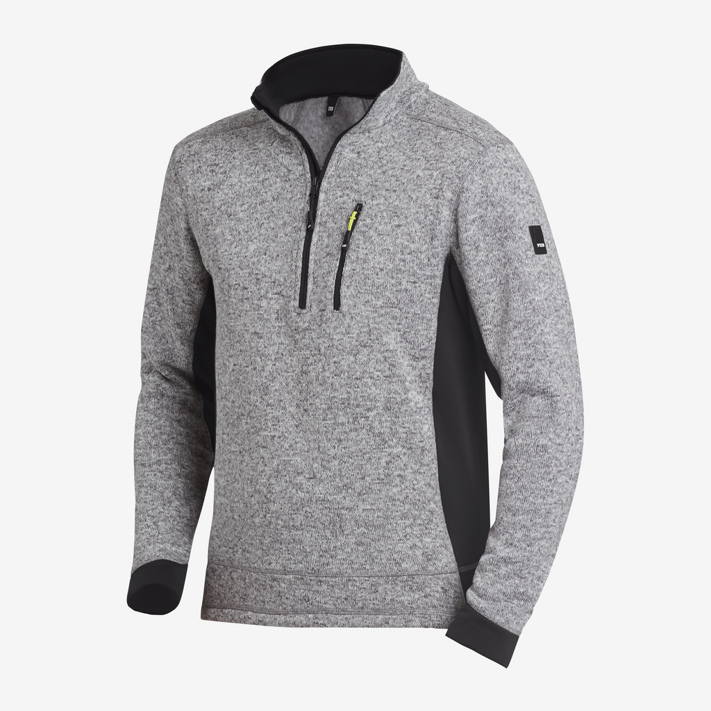 Sweatshirt, Halb-Zip, Fleece, Grau, Reißverschluss