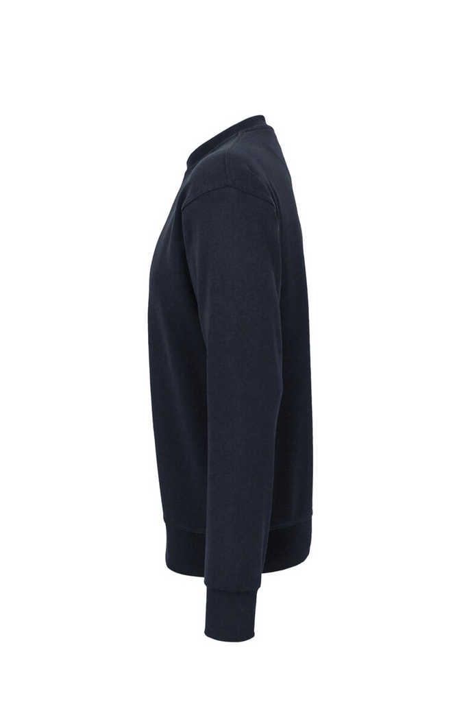 Sweatshirt, Crewneck, Navy, Long-sleeve, Ribbed-cuff
