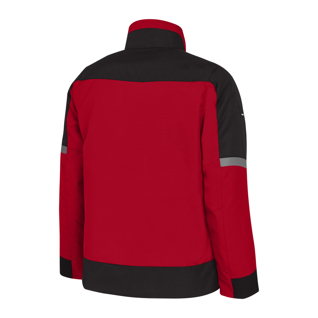 jacke, rot, schwarz, farbblock, langarm