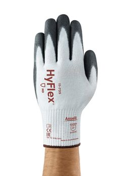Arbeits gloves, Knit gloves, Schutzhandschuh, Nähfaden elastik?, Schutzhandschuh grau, Arbeitshandschuh, Kunststoffhandschuh, Rutschfeste Handfläche, weiße Malerhandschuhe, HyFlex, Handschuhe, Arbeits Handschuhe, Nitril Beschichtung, Weiß, Aufdruck Text