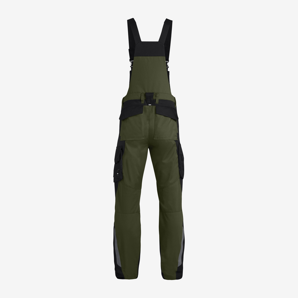 Overall pants, Jumpsuit, Olive green, Cargo pockets, Suspenders