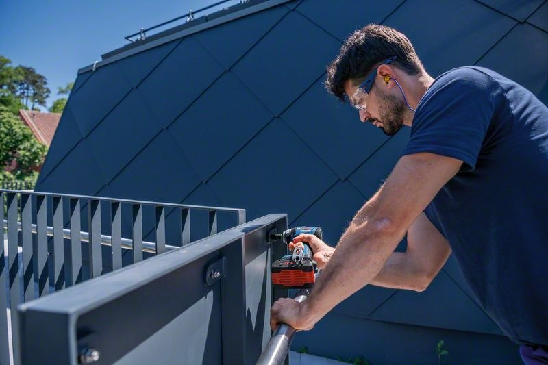 bohrer, Stichwerkzeug, Bau, Außenarbeit, Metallgeländer