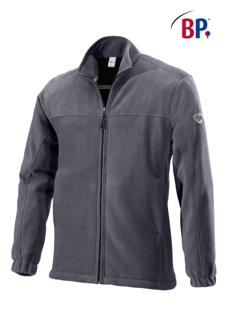 Fleecejacke, Reißverschluss, Langarm, Outdoor, Graubraun