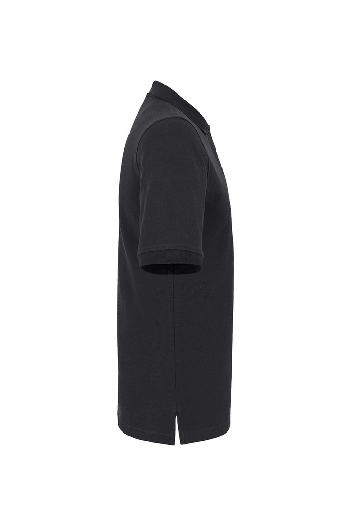 Polohemd, Kurzarm, Schwarz, Seitenschlitz, T-Shirt-Kleid