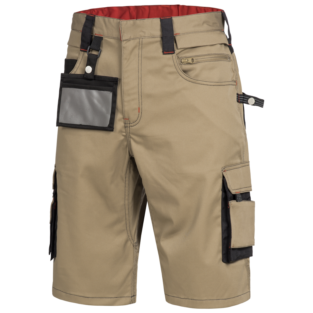 Arbeitsshorts, Cargo-Shorts, Beige, Gürtelschlaufen, Utility-Taschen