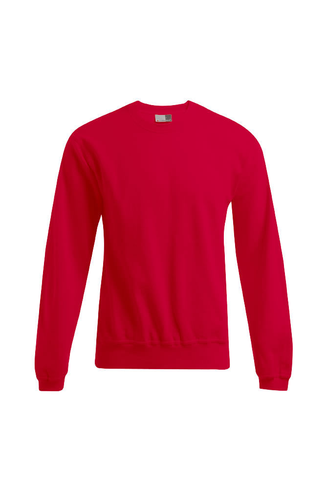Sweatshirt, Crew neck, Red, Long sleeves, Plain