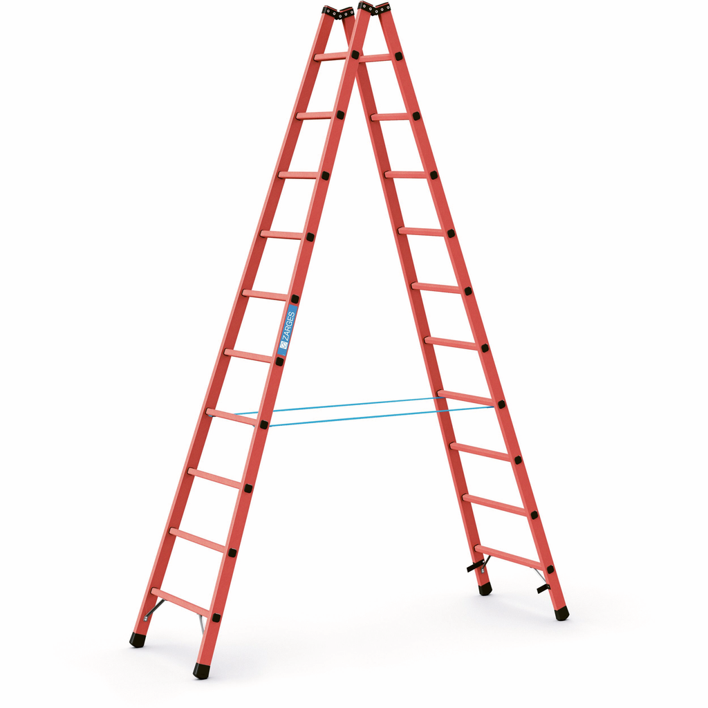 Zarges Sprossen-Stehleiter EFA B 2x10 Sprossen, Leiternlänge 3,0m Kst